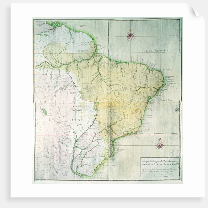 Map of Brazil, 1749 by Portuguese School