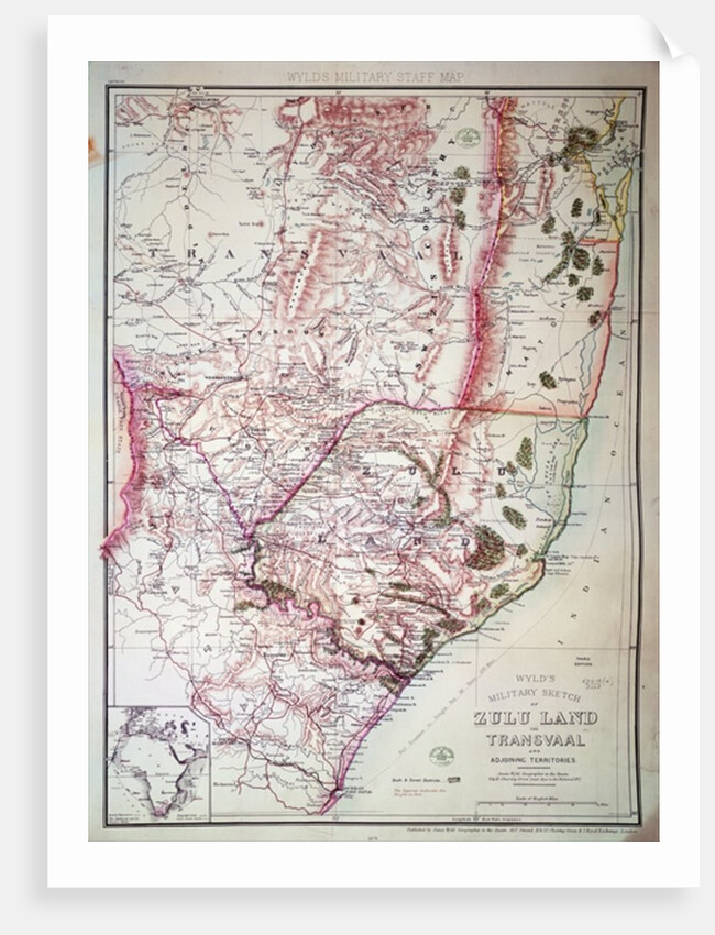 Wyld's Military Sketch of Zululand, 1879 by James the Elder Wyld