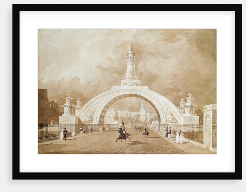 The Proposed Triumphal Arch from Portland Place to Regent's Park, 1820 by John Martin