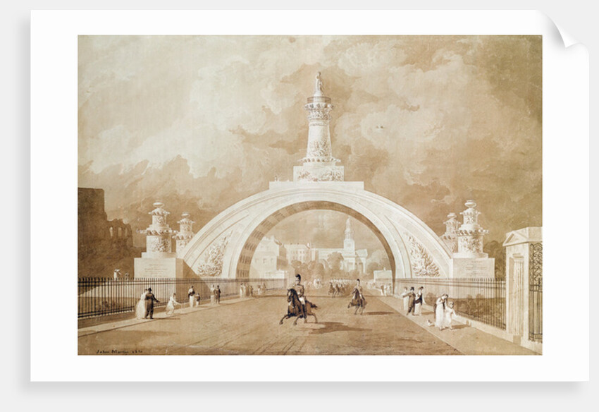 The Proposed Triumphal Arch from Portland Place to Regent's Park, 1820 by John Martin