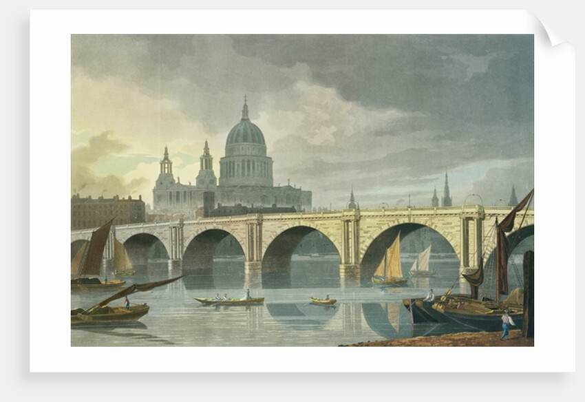 South West view of St Pauls Cathedral and Blackfriars Bridge, 1810 by George Fennel Robson