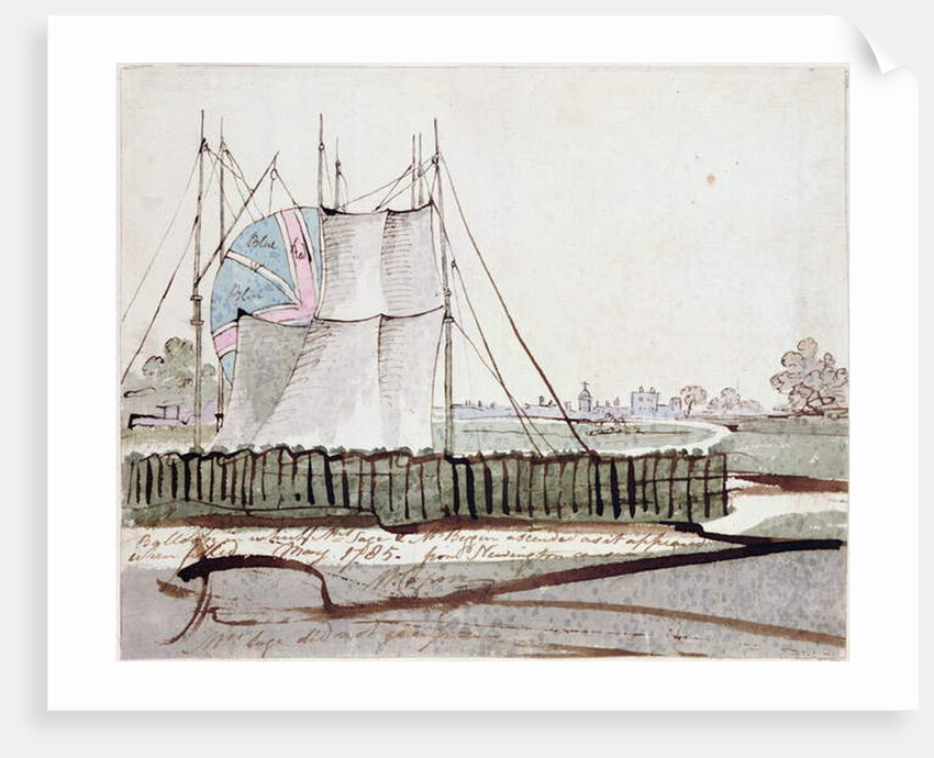 View of the Balloon in Newington Causeway, May 1785 by School English