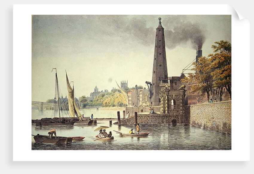 York Buildings, looking towards Westminster, with a View of the Water Tower, 1797 by James Peller Malcolm