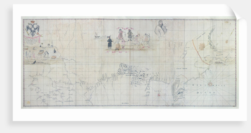 Map of Siberia, 1729 by German School