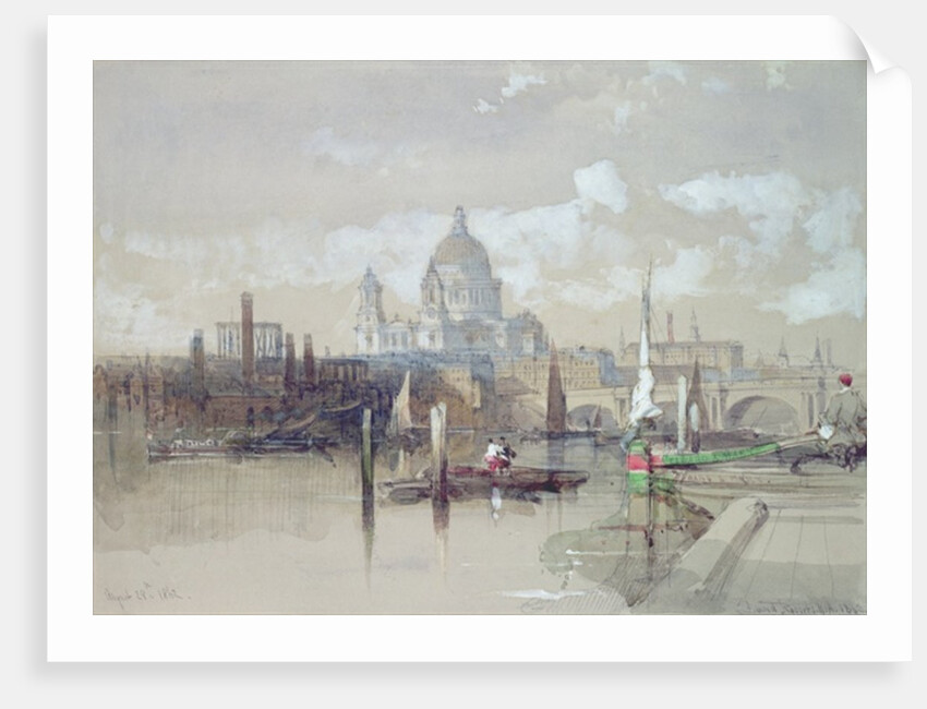 St. Pauls from the River, 1863 by David Roberts