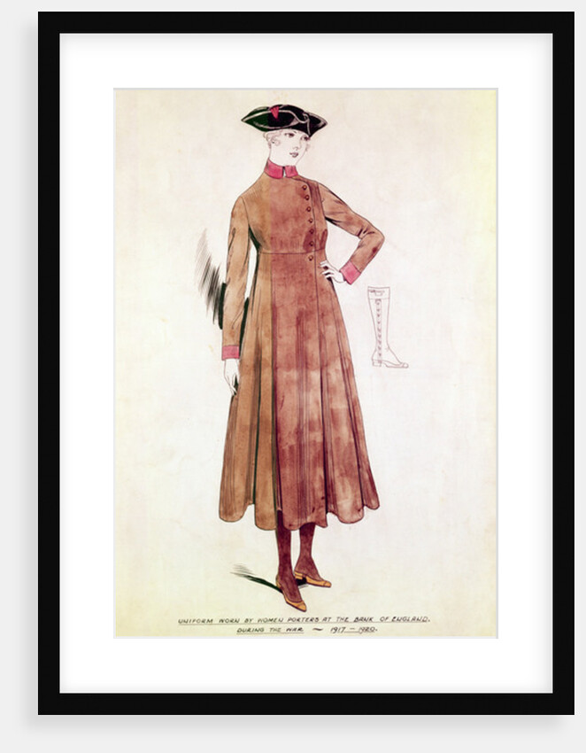 Uniform worn by women porters at the Bank of England 1917-20 by School English