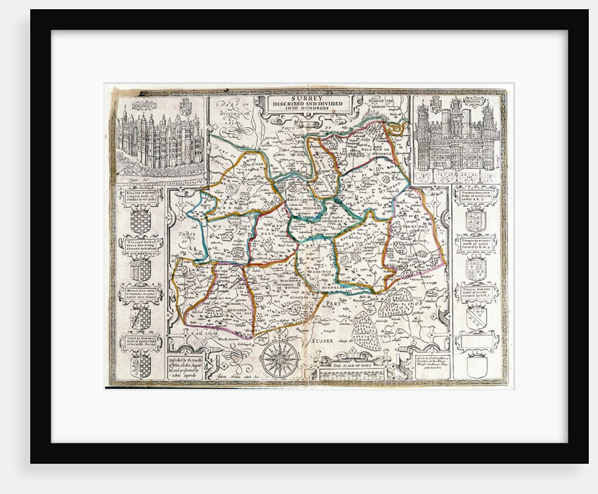 Map of Surrey, described and divided into hundreds by School English