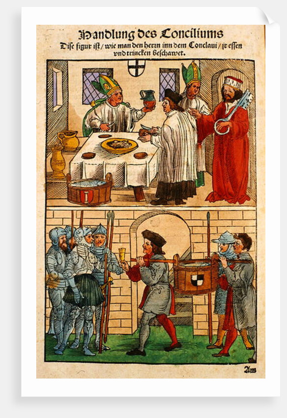 How the bread and wine were distributed to the people during the Council of Constance by Ulrich von Richental