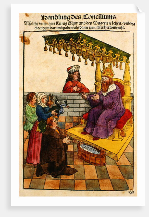 Sigismund performs his feudal duties at the Council of Constance by Ulrich von Richental