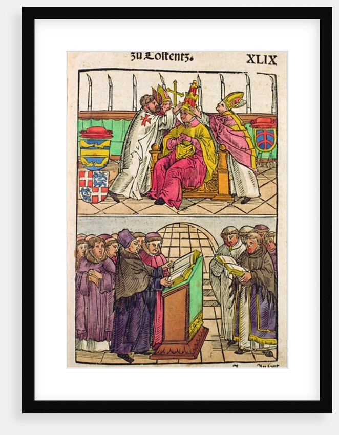 Pope Martin V is installed to the Papacy at the Council of Constance by Ulrich von Richental