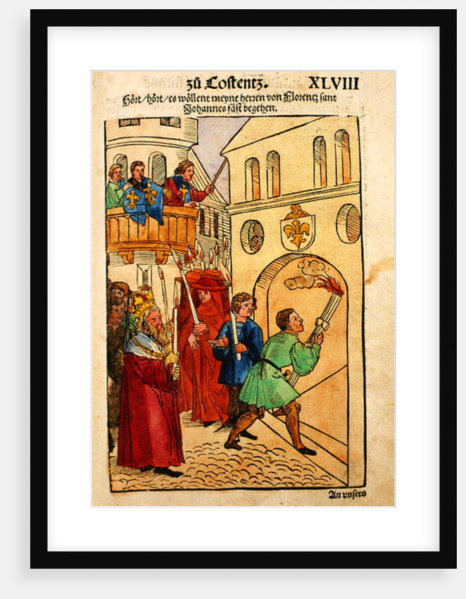 The Florentine delegates celebrate the feast of St. John, their patron saint, at the Council of Constance by Ulrich von Richental