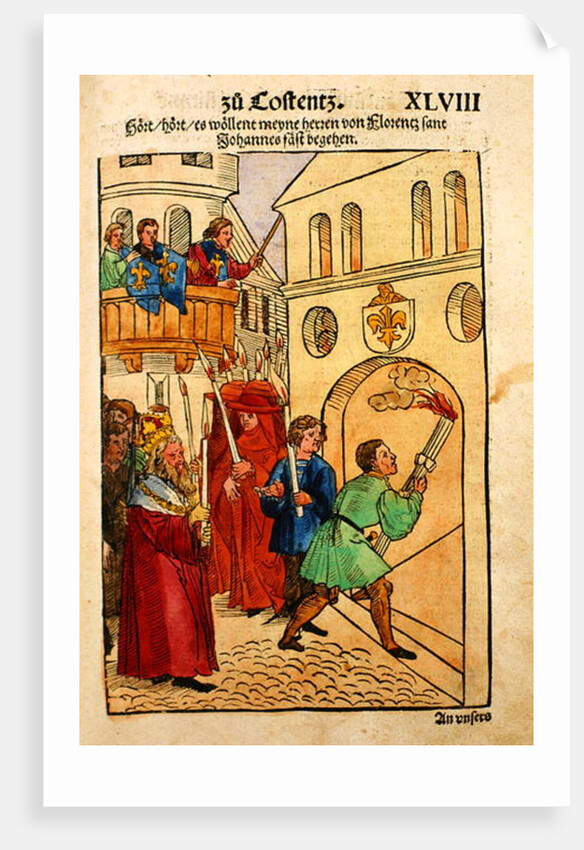The Florentine delegates celebrate the feast of St. John, their patron saint, at the Council of Constance by Ulrich von Richental