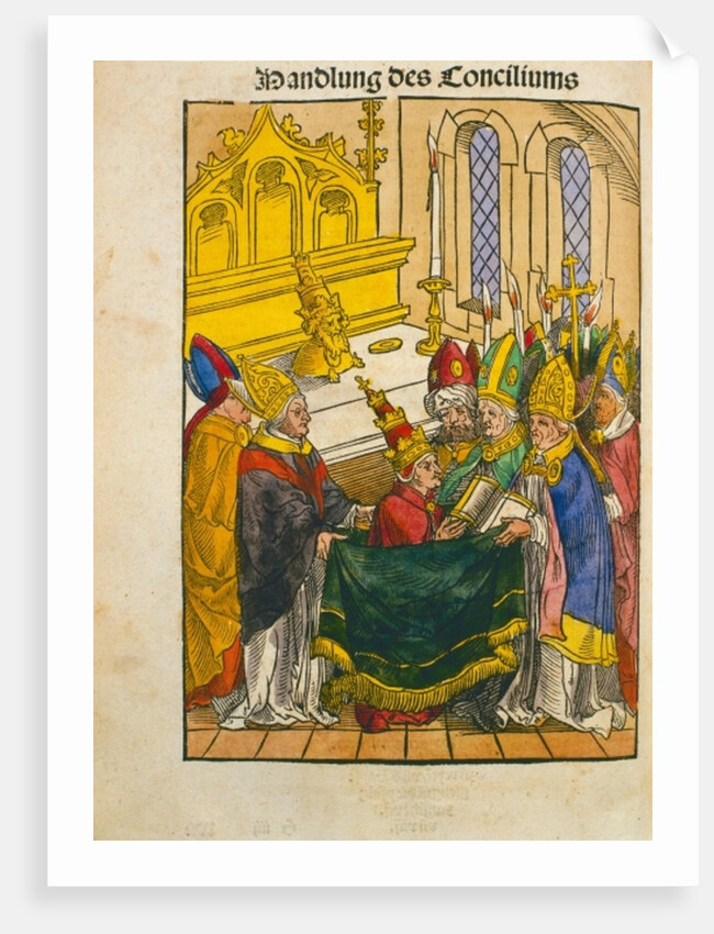 Martin V is installed as Pope at the Council of Constance by Ulrich von Richental