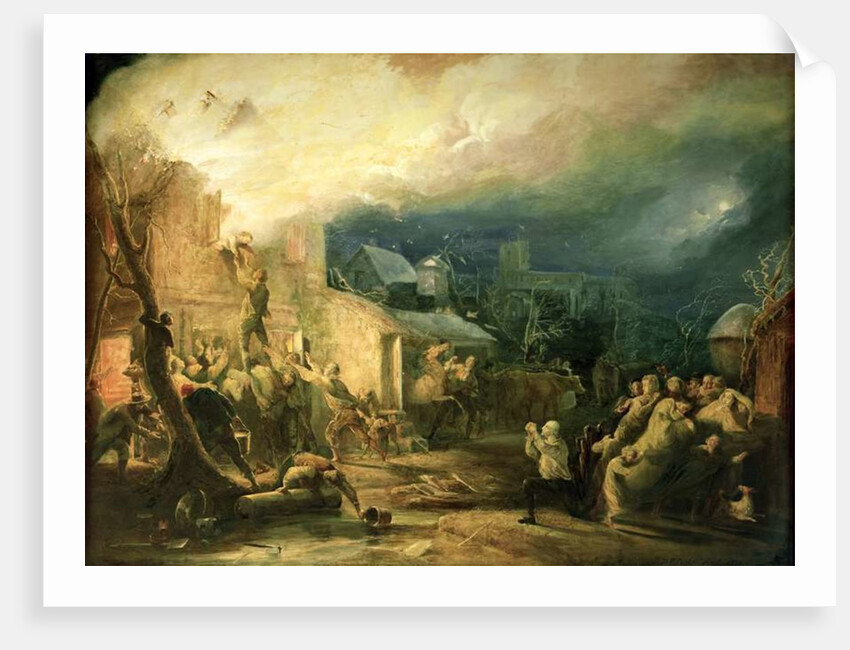 The Rescue of John Wesley from the Epworth Rectory Fire, 1840 by Henry Perlee Parker