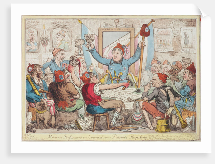 Modern Reformers in Council - or - Patriots Regaling, 1818 by Isaac Robert Cruikshank