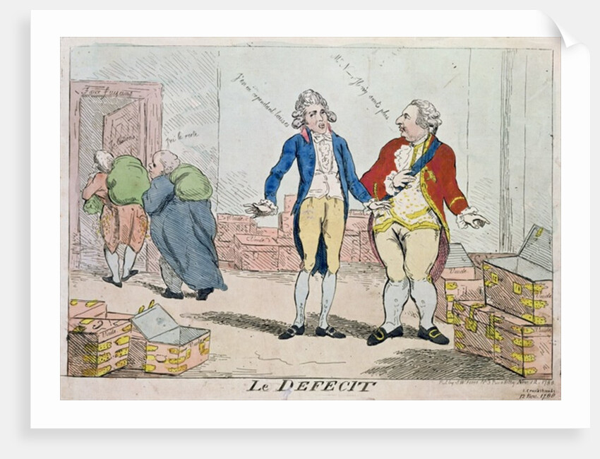 Le Deficit, 1788 by Isaac Cruikshank