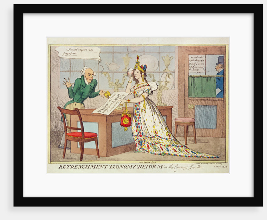 Retrenchment Economy Reform, or the Cunning Jeweller, 1822 by English School