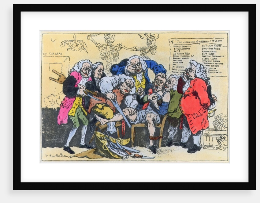 Caricature of Georgian Surgeons at work, 1793 by Thomas Rowlandson