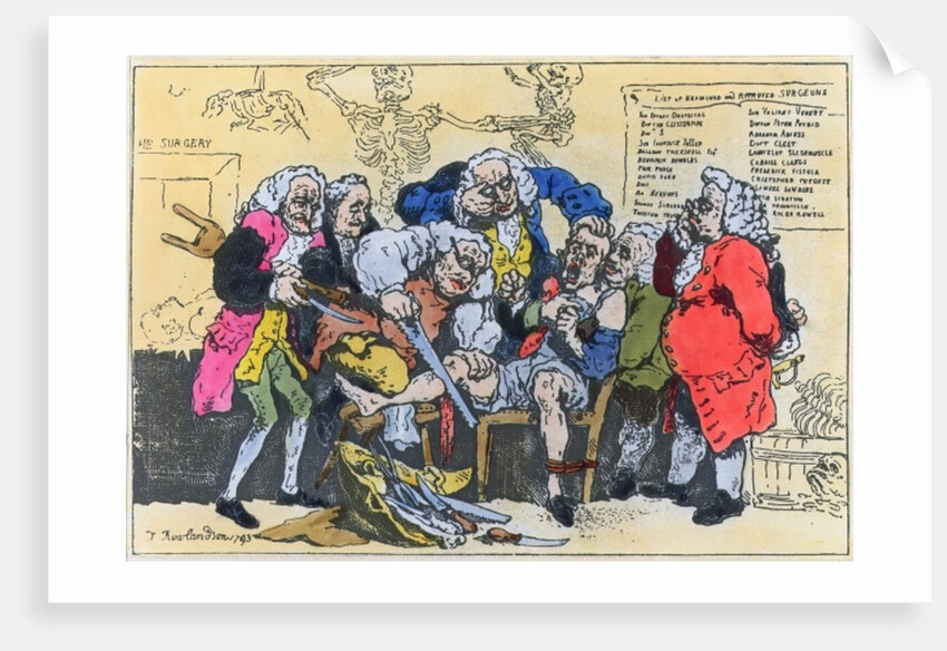 Caricature of Georgian Surgeons at work, 1793 by Thomas Rowlandson