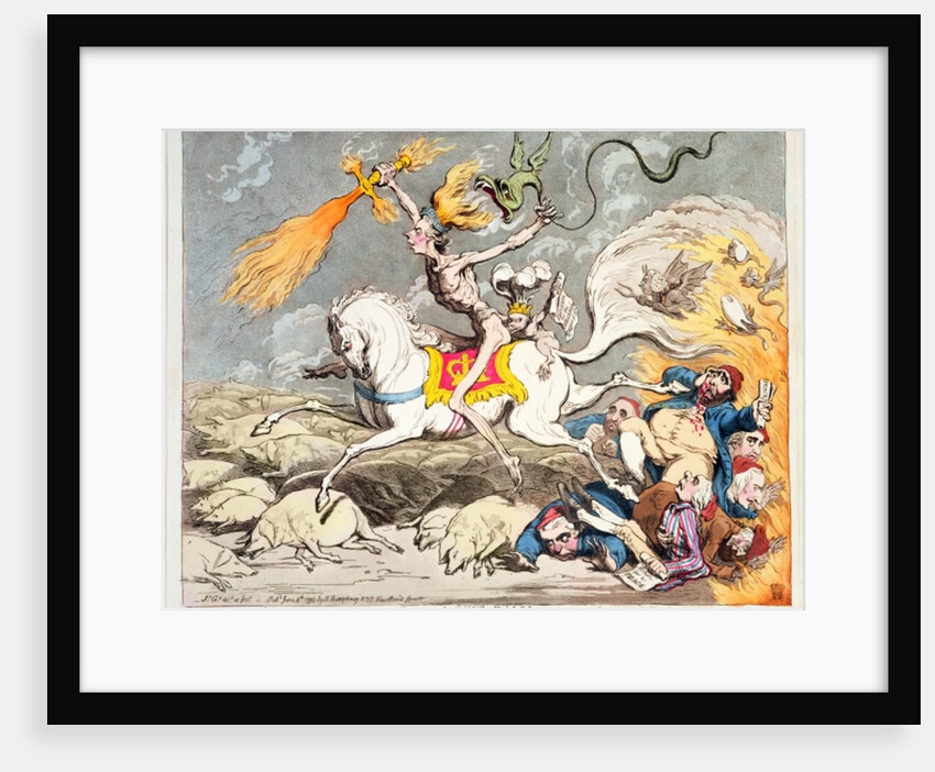 Presages of the Millennium, published by Hannah Humphrey in 1795 by James Gillray