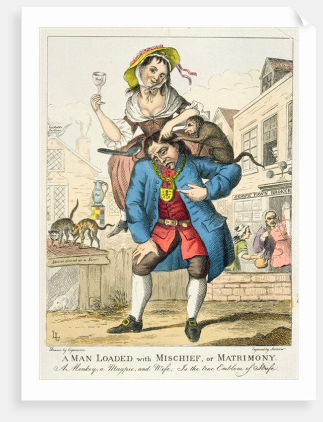 A Man Loaded with Mischief, or Matrimony, c.1766 by English School