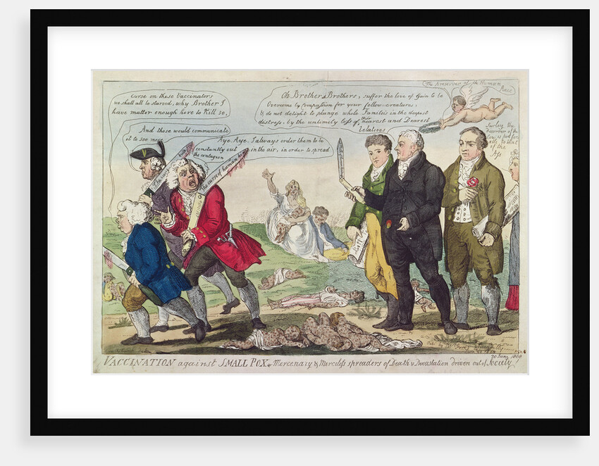 Vaccination against Small Pox or Mercenary and Merciless spreaders of Death and Devastation driven out of society!, 1808 by Isaac Cruikshank