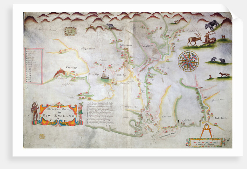 Pascatway River in New England, c.1660-85 by English School