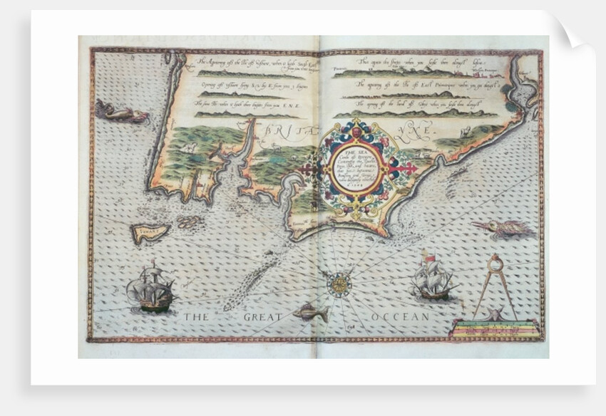 A Map of the coastline of Brittany, 1588 by European School