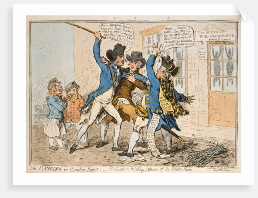 The Caneing in Conduit Street by James Gillray