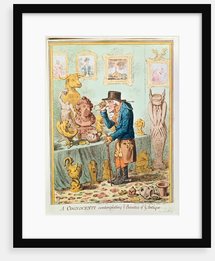 A Cognocenti Contemplating Ye Beauties of Ye Antique. by James Gillray
