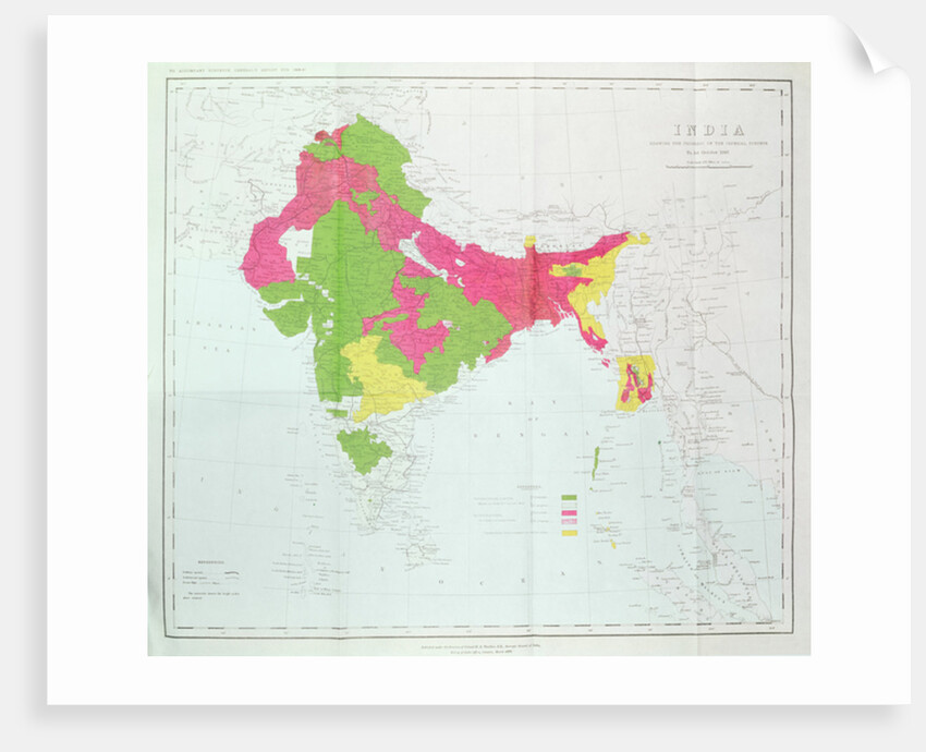 Map of India, showing the progress of the Imperial Surveys by English School