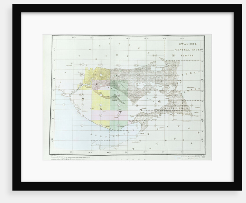 Index Chart of the Cutch Topographical Survey by the Trigonometrical Branch, Survey of India, Dehra Dun, November, 1881 by English School