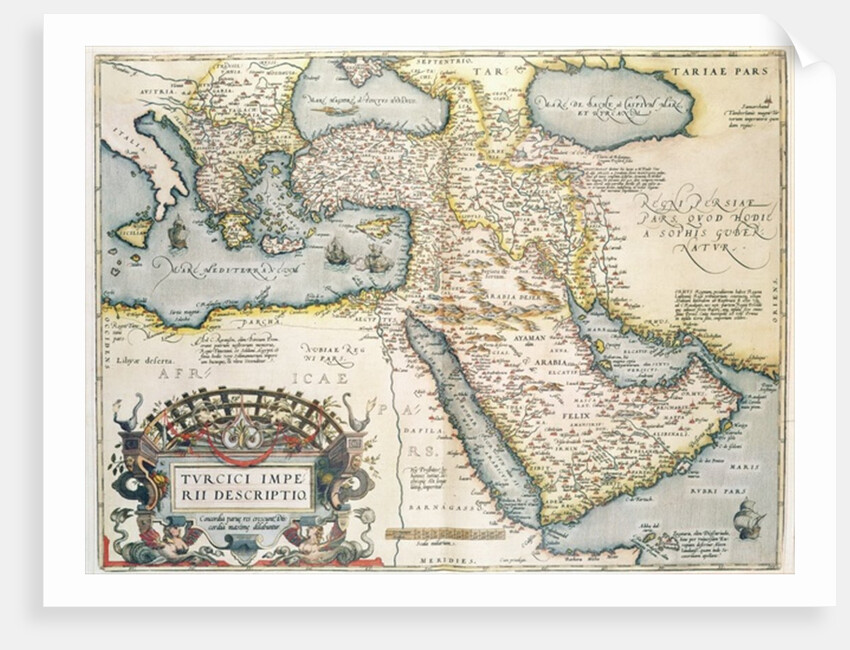 Map of the Middle East, from Theatrvm Orbis Terrarvm, 1570 by Abraham Ortelius