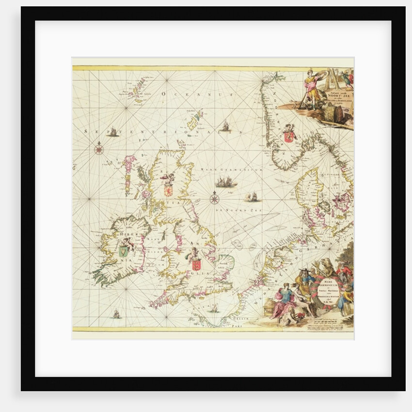 Map of the North Sea, c.1675 by Frederick de Wit
