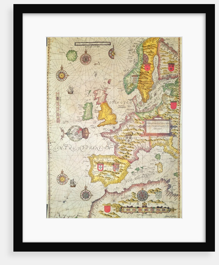 A Generall carde, and description of the sea coastes of Europe, and navigation in this book conteyned by Jodocus Hondius