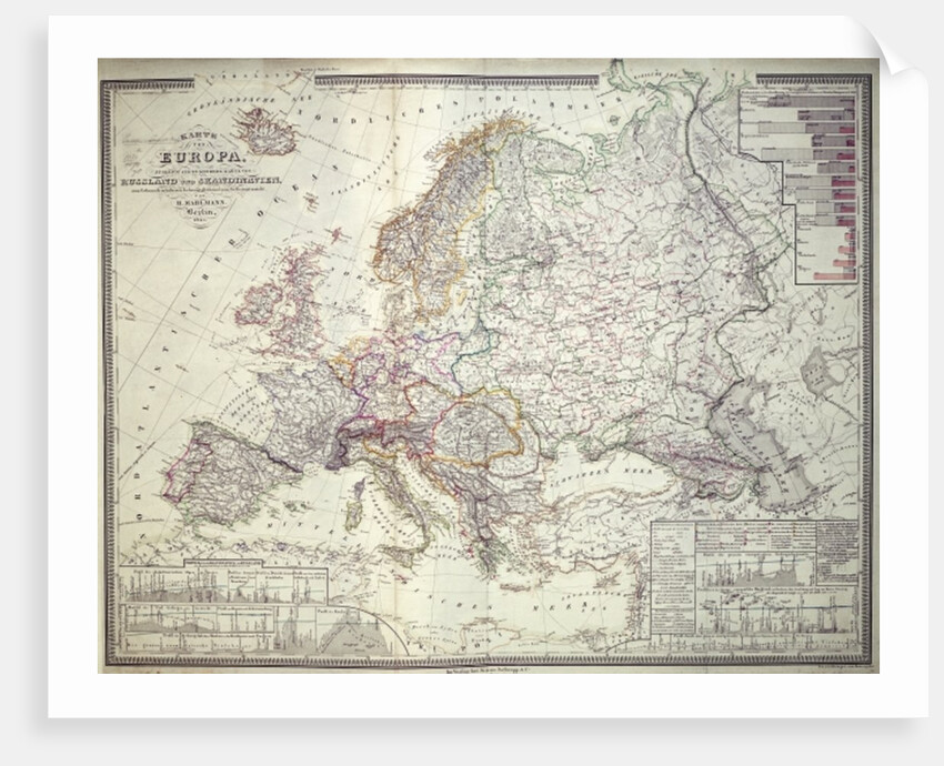 Map of Europe, 1841 by German School