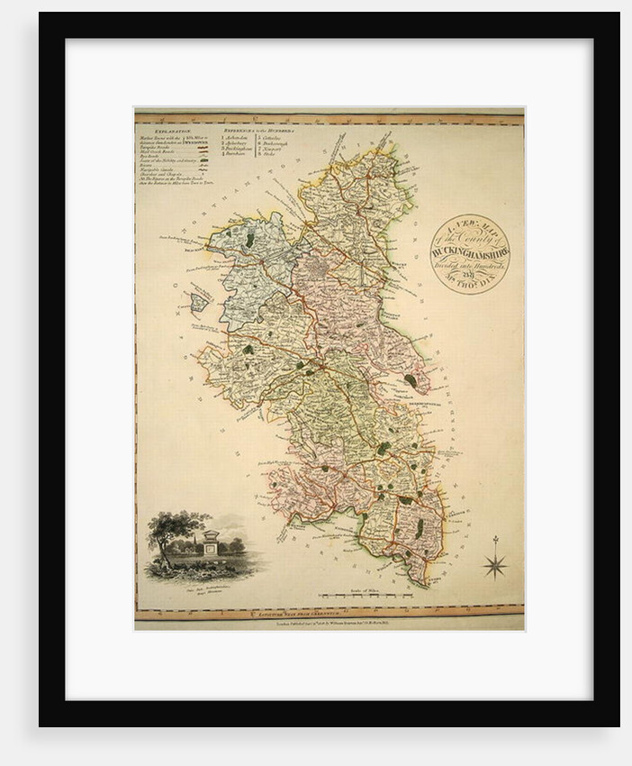A New Map of the County of Buckinghamshire, 1816 by English School