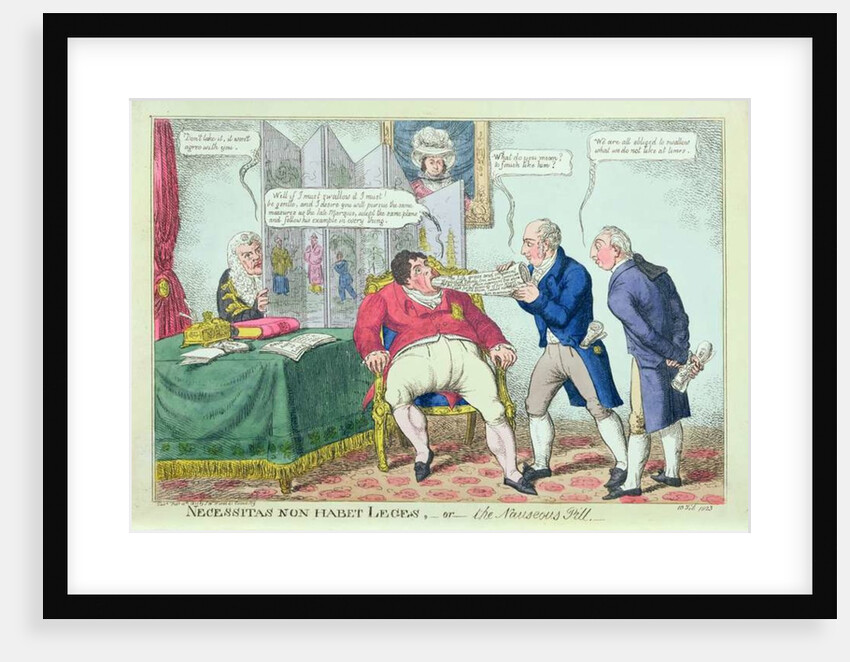 Necessitas Non Habet Leges, or the Nauseous Pill, 1823 by English School