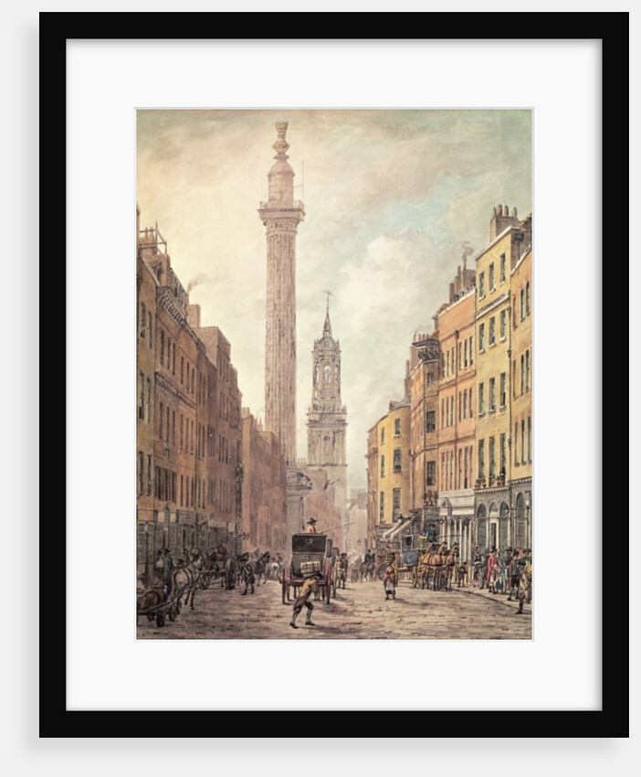 View of Fish Street Hill, Monument and St. Magnus the Martyr from Gracechurch Street, London, 1795 by William Marlow