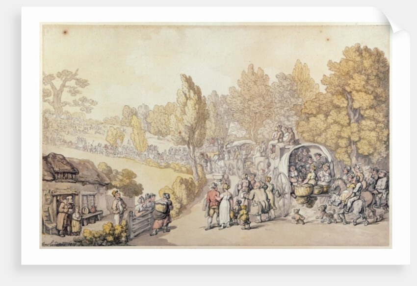 Cartoon depicting country folk leaving for the town, 1818 by Thomas Rowlandson