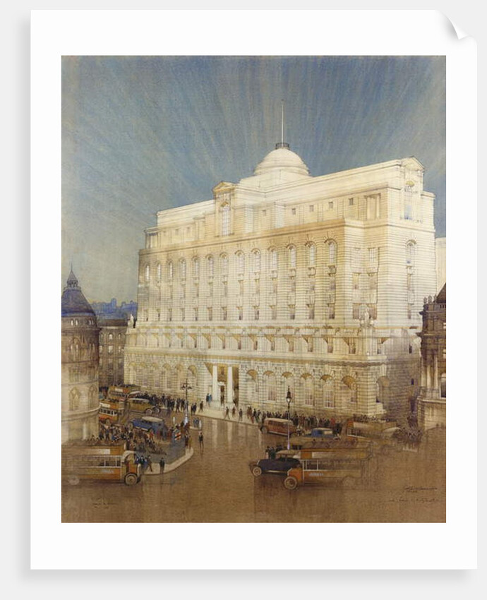 Architectural design for the Headquarters of the Midland Bank, Poultry, London by John A. & Saunders Charles Gotch