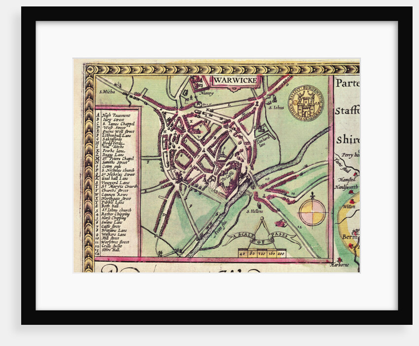 Detail of Warwick by John Speed