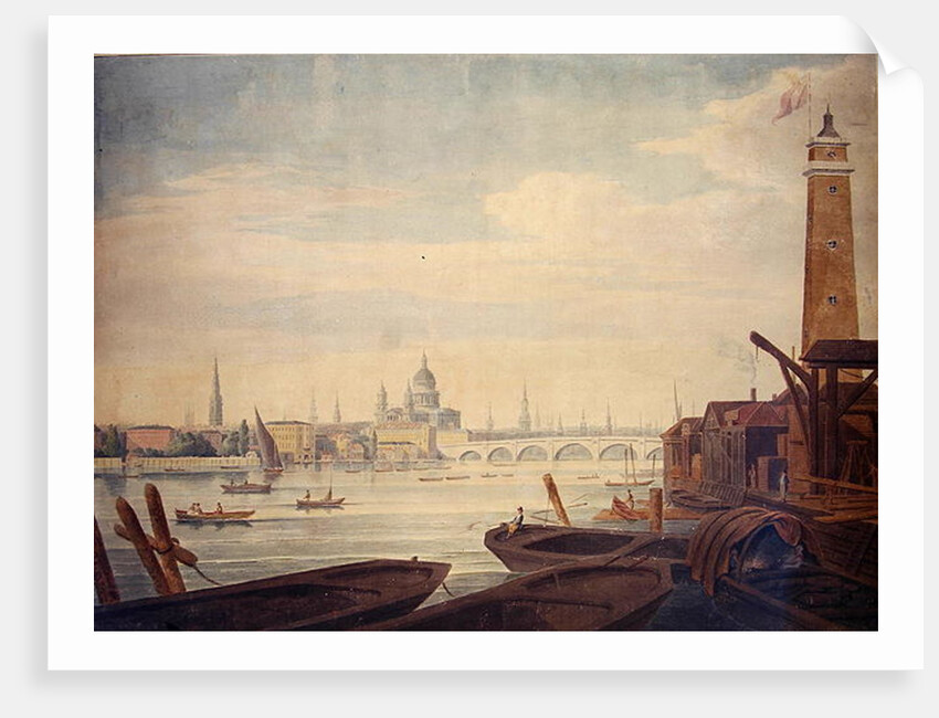 View of the Temple, St. Paul's, and Blackfriars Bridge, from Maltby's Shot Manufactory, 1760 by English School