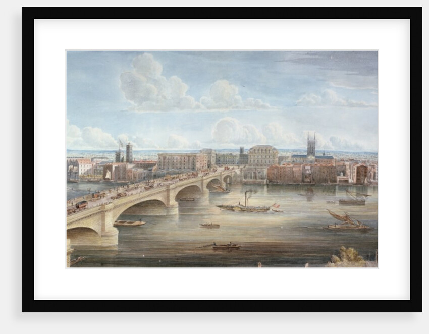 Another View of New London Bridge, showing the West Front, looking towards Southwark, and giving a distant View of Surrey, 1838 by Gideon Yates
