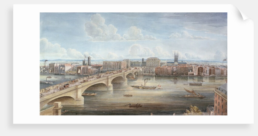 Another View of New London Bridge, showing the West Front, looking towards Southwark, and giving a distant View of Surrey, 1838 by Gideon Yates