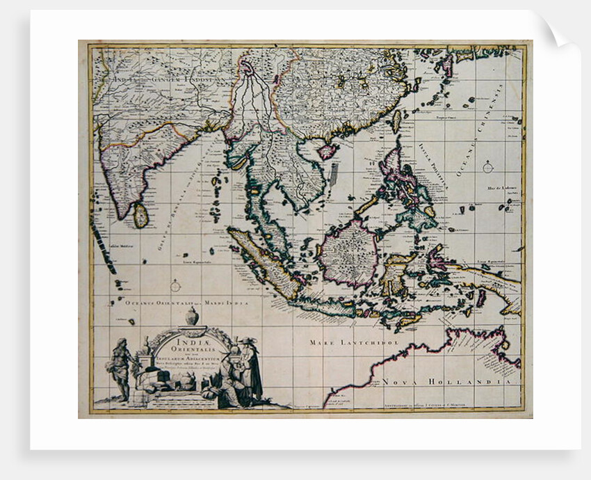 Map of India and the East Indies by Frederick de Wit