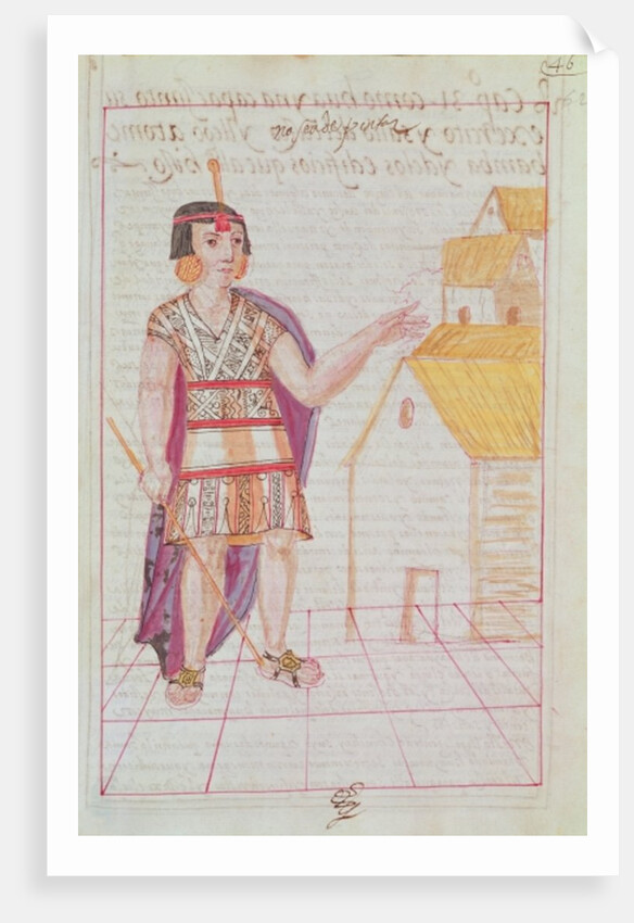 Illustration from 'Historia y Genealogia Real de los Reyes Incas del Peru, de sus hechos, costumbres, trajes y manera de Gobierno' by Spanish School