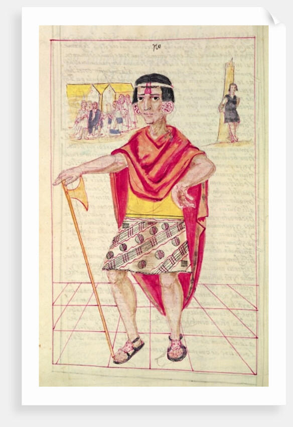 Illustration from 'Historia y Genealogia Real de los Reyes Incas del Peru, de sus hechos, costumbres, trajes y manera de Gobierno' by Spanish School