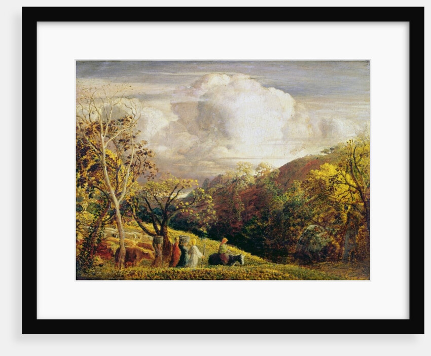 Landscape, figures and cattle by Samuel Palmer