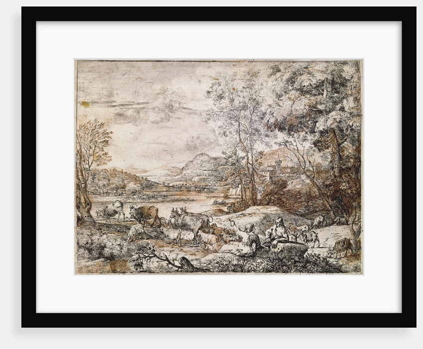 A Shepherd and Shepherdess Conversing by Claude Lorrain
